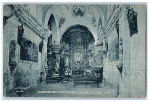 c1910 Interior San Xavier Mission Chapel Tucson Arizona Vintage Antique Postcard