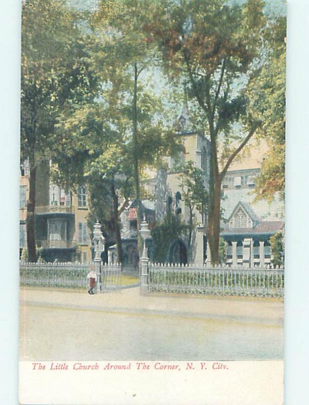 Unused Divided-Back LITTLE CHURCH SCENE New York City NY L4996