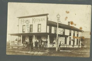 Englevale NORTH DAKOTA RPPC 1910 MAIN STREET Hotel Keenan nr Gwinner GHOST TOWN?