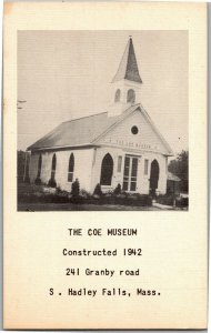 The Coe Museum, Granby Road South Hadley Falls MA Vintage Postcard B47