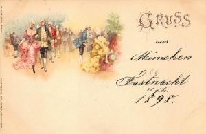 Grus Aus Germany Artist Muninchen Fastnacht SPECIAL STAMP 1898 Pioneer Postcard