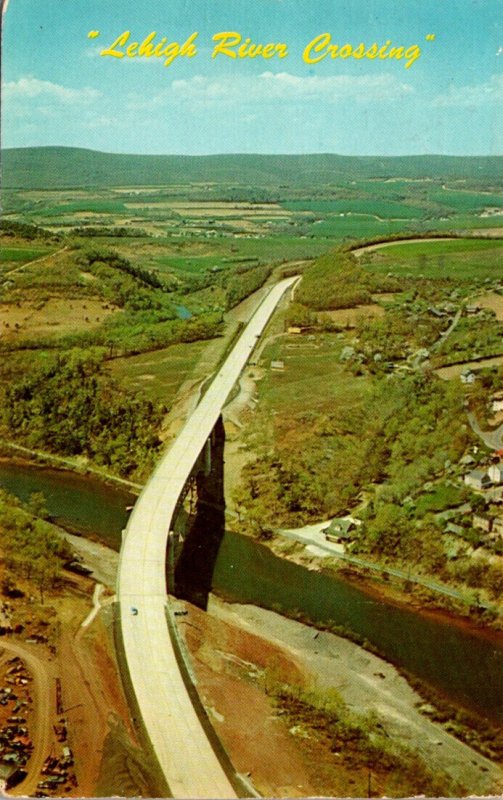 Pennsylvania Turnpike Aerial View Of Northeatern Extension Showing Lehigh Riv...