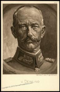 Germany WWI General von Deimling Artist Signed Portrait Ostpreussenhilfe E 77434