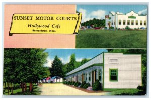 1968 Sunset Motor Courts Hollywood Cafe Bernardston Massachusetts MA Postcard