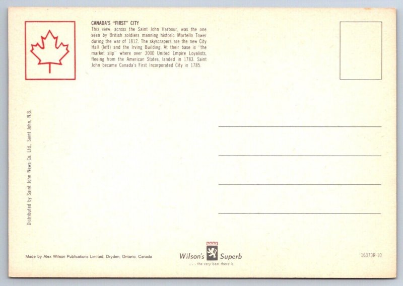 View From Martello Tower, Saint John, New Brunswick, Chrome Panorama Postcard