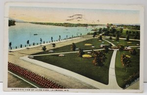 Bird's Eye View of Levee Park La Crosse Wisconsin Postcard B4