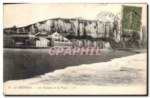 Old Postcard Treport Cliffs and beach