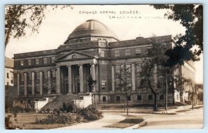 RPPC CHICAGO, Illinois IL ~ Englewood NORMAL COLLEGE 1912 Real Photo  Postcard