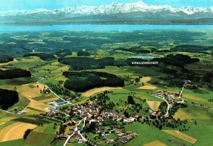 VINTAGE CONTINENTAL SIZE POSTCARD MOUNTAIN VIEW FRIEDRICHSHAFEN BODENSEE