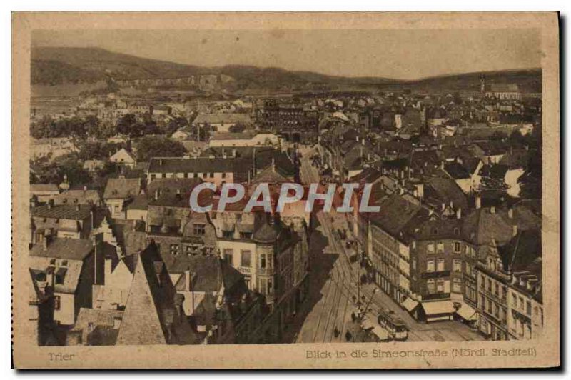 Sort Old Postcard Blick in die Simeonstrasse