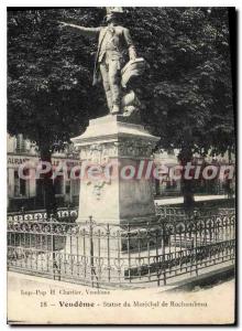 Old Postcard Vendome Statue of Marechal de Rochambeau