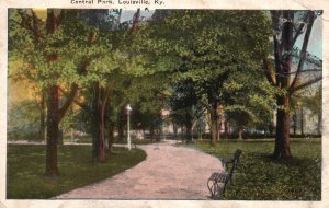 Vintage Postcard 1920's View of Central Park Louisville Kentucky