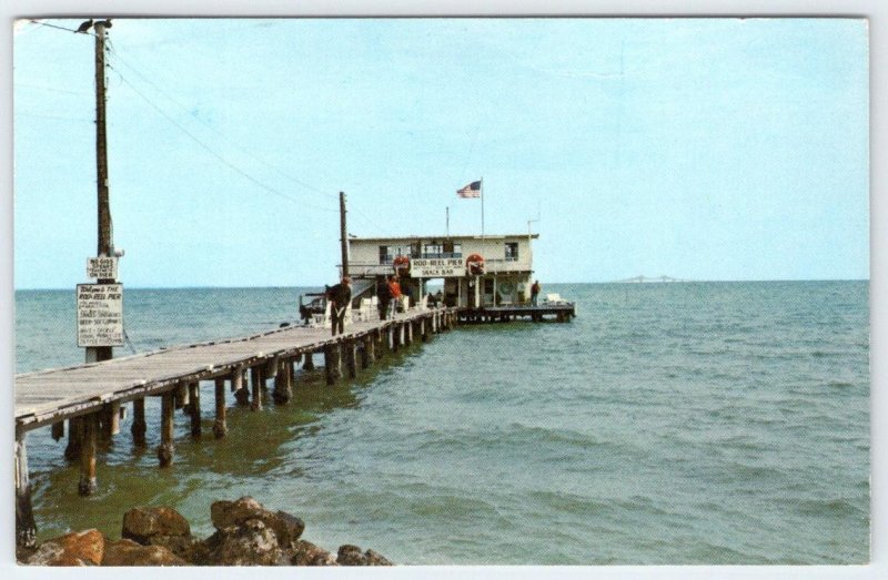 1973 ANNA MARIA ISLAND FLORIDA ROD AND REEL PIER SNACK BAR VINTAGE POSTCARD