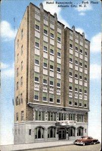Atlantic City New Jersey Park Place Hotel Runnymede c1930-50s Vintage Postcard