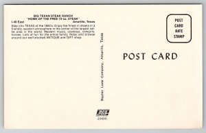 Amarillo Texas Big Texan Steak Ranch Restaurant Interior Show Girls Postcard D43