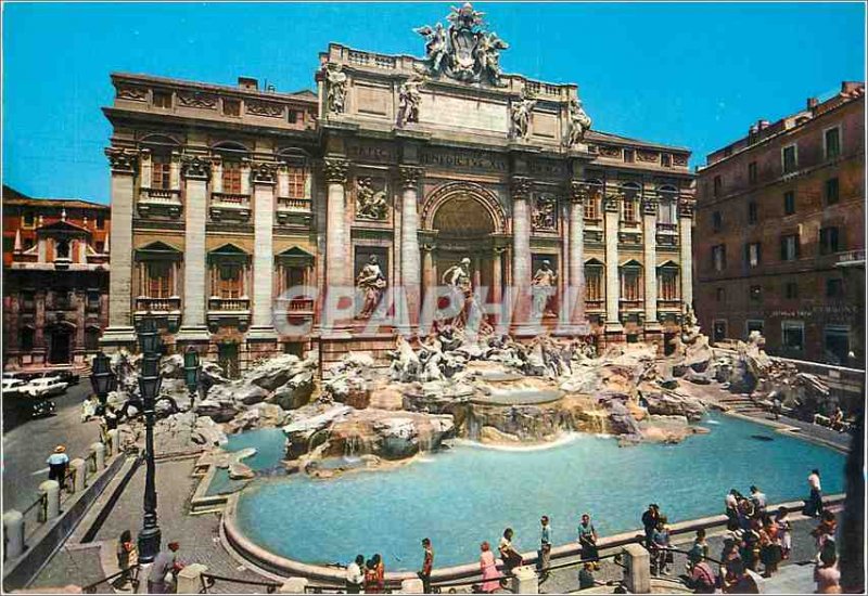 Postcard Modern Rome Trevi Fountain