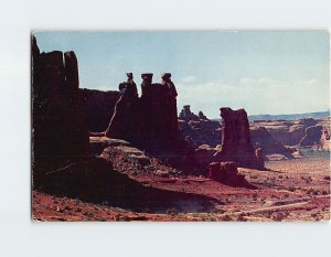 Postcard The Three Gossips and Sheep Rock, Arches National Monument, Utah