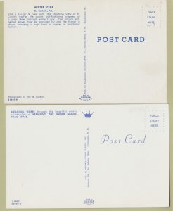 Winter Scene VERMONT Two Postcards Horses Hauling Logs