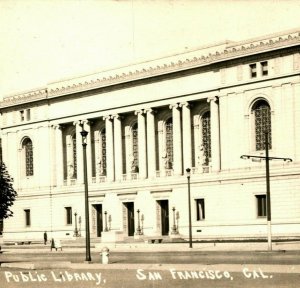 RPPC Public Library San Francisco California CA UNP AZO 1918-30 Postcard