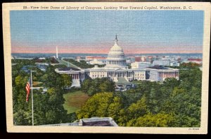 Vintage Postcard 1952 View of Capitol Building Dome, Washington, DC