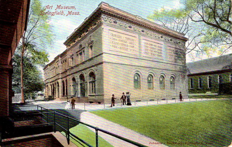 Springfield, Massachusetts - Walking in front of the Art Museum - c1908