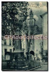Postcard Old Castellane B A The War Memorial and Clock
