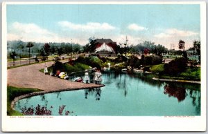 Kansas City Missouri Mo, Park View, Children in Lakeshore, Vintage Postcard