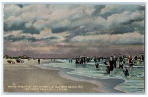 c1910's Motor Speedway And Bathing At Daytona Beach Florida FL Unposted Postcard