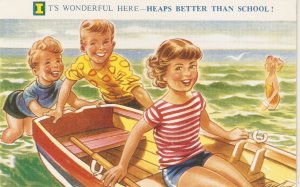 Taylor. Children in a boat. It's wonderful.. Bamforth Seasid...