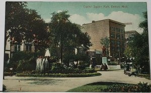 Detroit Michigan Capitol Square Park 1910 to Ann Arbor Michigan Postcard H18