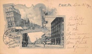 VIEWS OF STATE STREET ERIE PENNSYLVANIA POSTCARD 1900