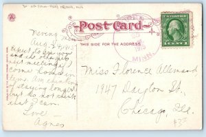 DPO (1900-1920) Neving MN Postcard Central High School Building Duluth Minnesota