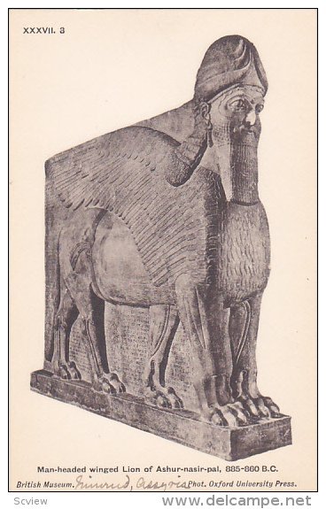 Palace of Assur wall panel , Iraq , 00-10s : Man-headed winged Bull of Ashur-...