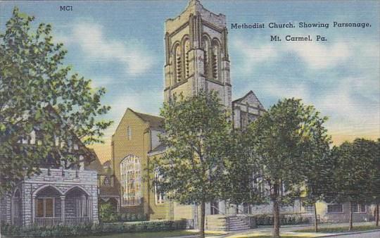 Pennsylvania Mount Carmel Methodist Church Showing Parsonage