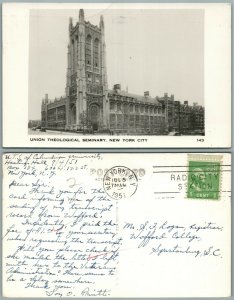 UNION THEOLOGICAL SEMINARY NEW YORK CITY 1951 VINTAGE REAL PHOTO POSTCARD RPPC