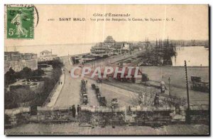 Old Postcard Cote Saint Malo Emerald View taken Remparts Casino Squares