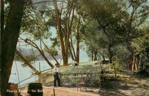 Postcard Fisherman's Camp Sacramento River Advertising Phoonix Flour Milling Co