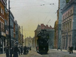 Street Tram The Cross Worcester Vtg Postcard J R Parsons Store H Bray & Co c1910