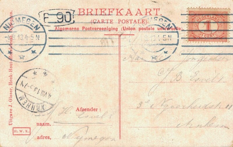 Netherlands Nijmegen Markt Vintage Postcard 07.52