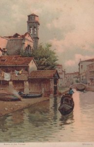 San Trovaso Washing Laundry On Line Antique Italy Italian Postcard