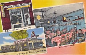 NORTHHAMPTON MA-JACK AUGUST'S SEA FOODS-5 BRIDGE ST-24 HOURS C2U POSTCARD 1908