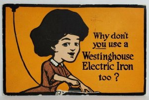 Hagerstown Maryland WESTINGHOUSE ELECTRIC IRON Advertising Postcard T7