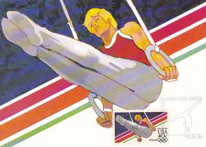 Men's Gymnastics Stamp 1984 Summer Olympics Los Angeles California