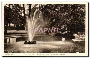 Vichy Old Postcard iN swans Basin parks