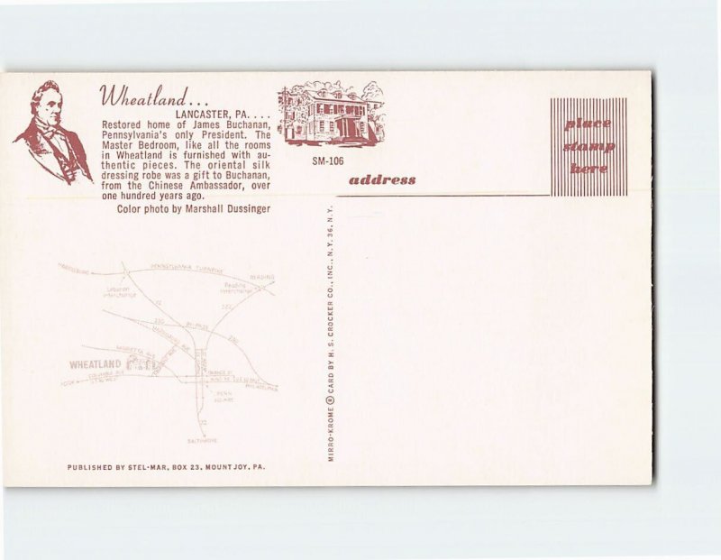 Postcard Wheatland, Lancaster Township, Pennsylvania 