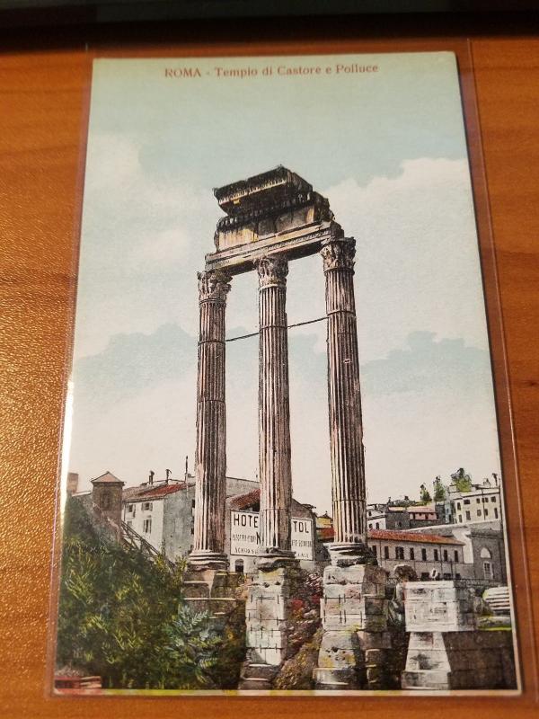 Antique Postcard entitled, Roma - Tempio di Castore e Polluce  Unposted