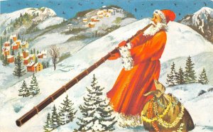 Lot268 craciun santa claus with alpenhorn christmas greetings  romania