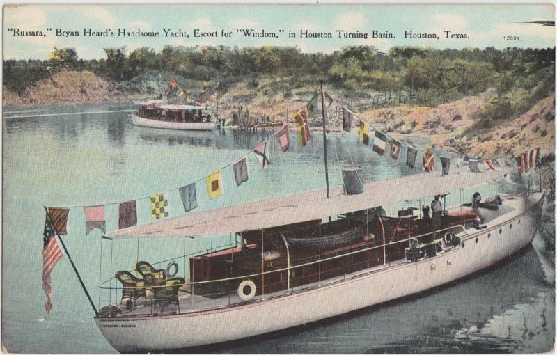 c1910 HOUSTON Texas SHIP Boat Transportation Postcard RUSSARA Bryan Heard 