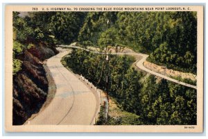 c1940's US Highway Crossing Blue Bridge Mountains Road Point Lookout NC Postcard 