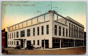 Ottumwa Iowa~Elks Bldg In Construction Street View W/ Vehicles~PM 1914~Postcard